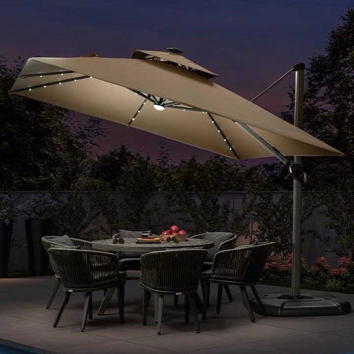 Beach Umbrella Outdoor sun garden  parasol umbrella Patio Umbrellas with LED light