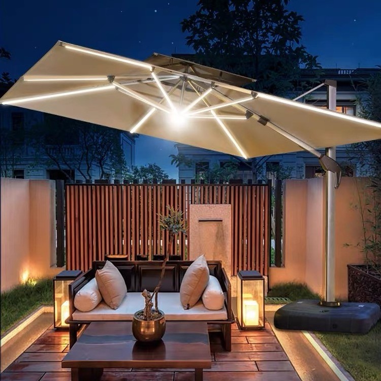 Beach Umbrella Outdoor sun garden  parasol umbrella Patio Umbrellas with LED light