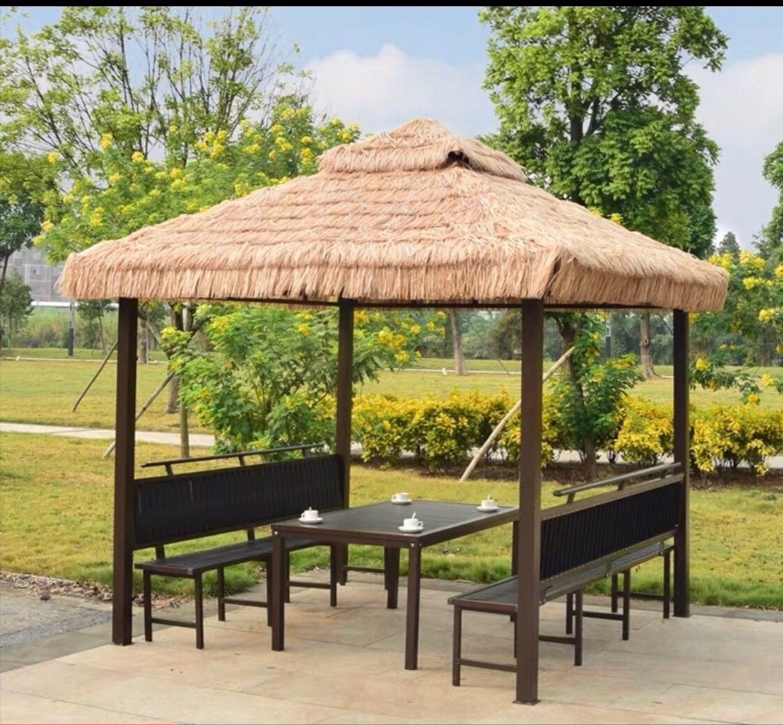 courtyard farmhouse studio sunshade Hot sale Steel Gazebo Sun Shading thatched garden outdoor pavilion