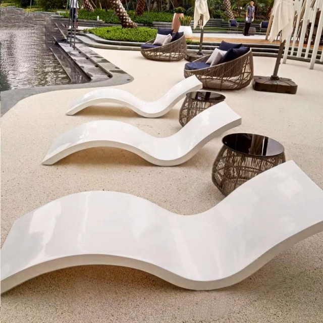 leisure folding Balcony patio Hotel furniture sun S-shaped Fiberglass swimming pool outdoor lounge chair