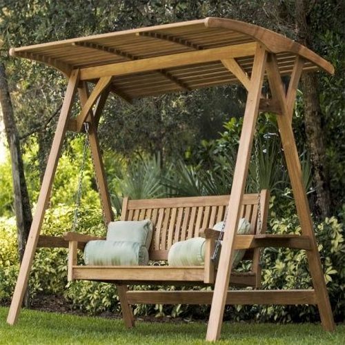 Good Quality wood Canopy Beach swing sets playground kids Metal Frame outdoor garden chair patio swings