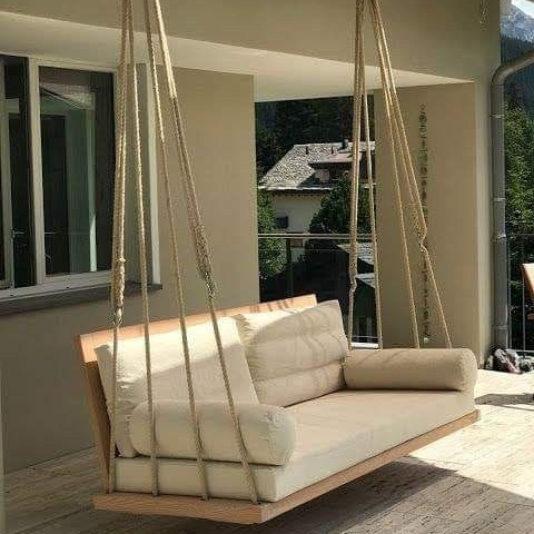 Comfortable rattan swing bed furniture floating water pool outdoor garden hanging hammock chair patio swings