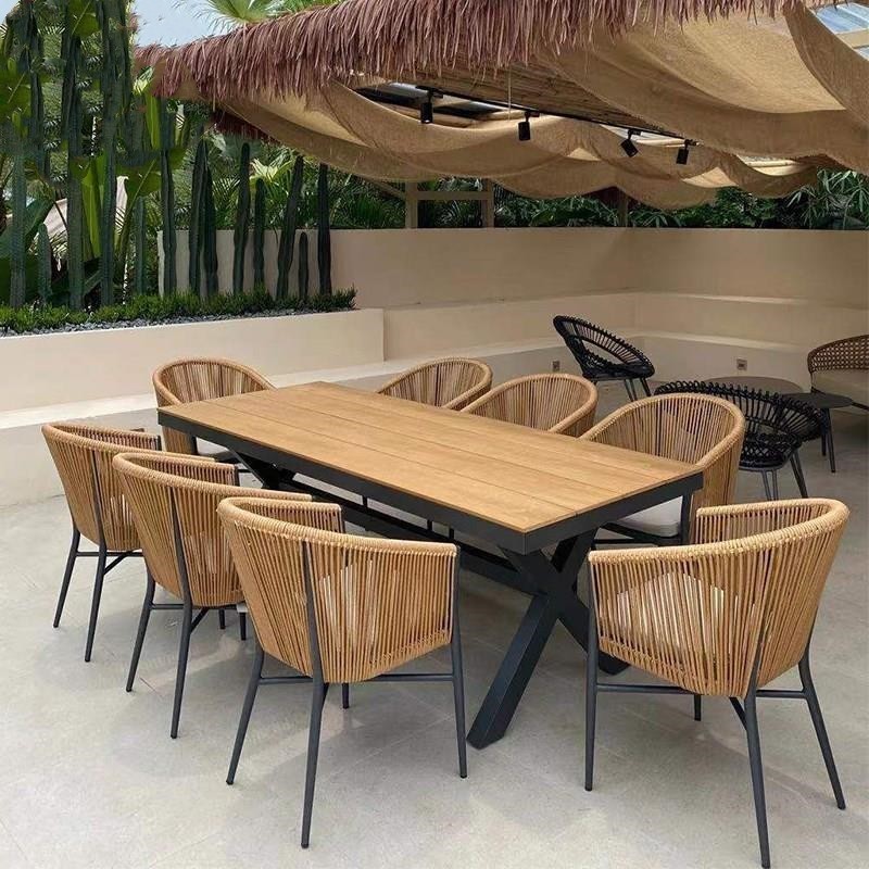 modern courtyard home leisure balcony club hotel outdoor restaurant rattan chair