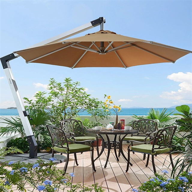 Waterproof Hanging Cantilever Garden Sun Canvas Parasol Iron outdoor beach patio umbrella for restaurant