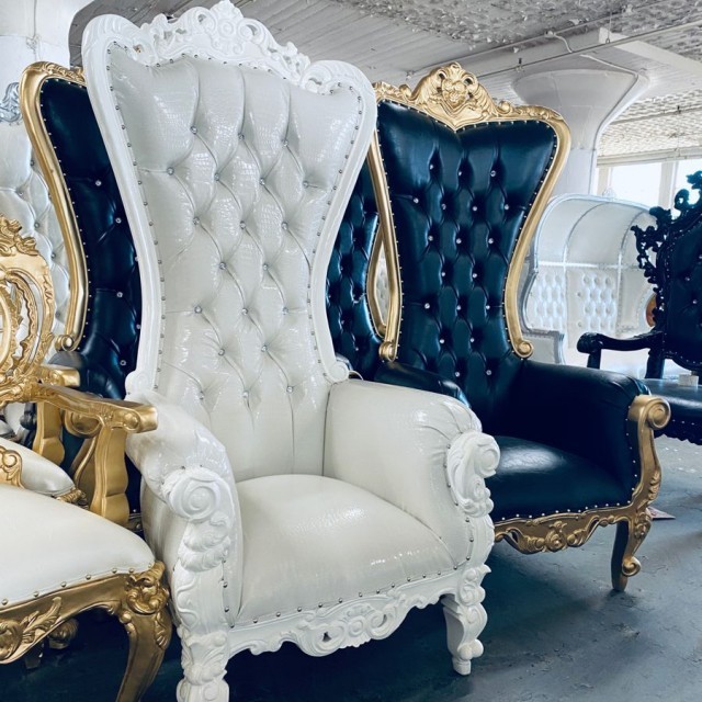 Cheap High Quality luxury luxury banquet royal high back for bride and groom used king wedding throne chair