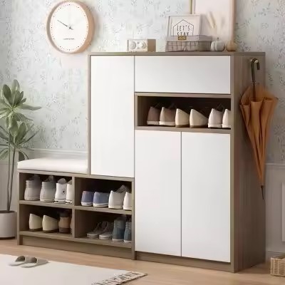 Moredesign Wholesale modern style Thin style MDF corridor Foyer Storage rack tipping bucket indoor shoe cabinet