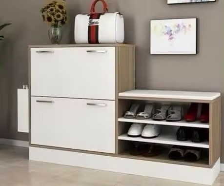 Moredesign Wholesale modern style Thin style MDF corridor Foyer Storage rack tipping bucket indoor shoe cabinet