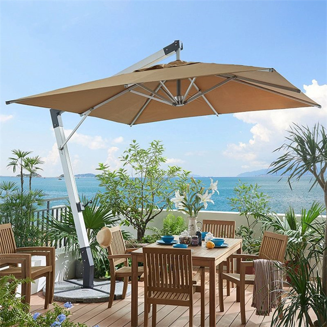 Waterproof Hanging Cantilever Garden Sun Canvas Parasol Iron outdoor beach patio umbrella for restaurant