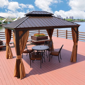 Customized waterproof Hardtop Gazebo leisure furniture BBQ Patio Aluminium garden outdoor pavilion