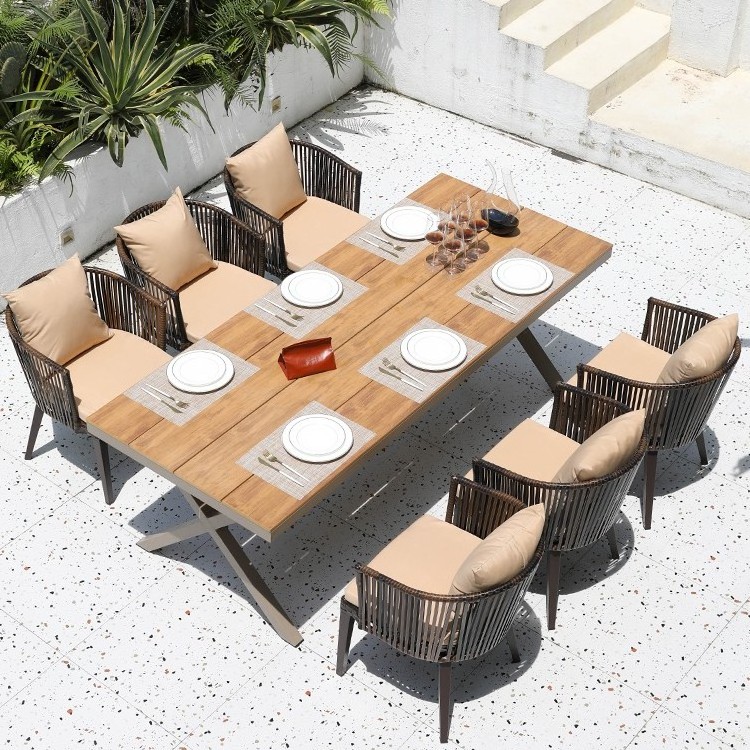 modern courtyard home leisure balcony club hotel outdoor restaurant rattan chair