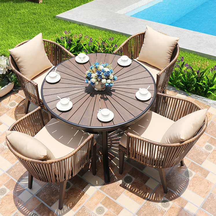 modern courtyard home leisure balcony club hotel outdoor restaurant rattan chair