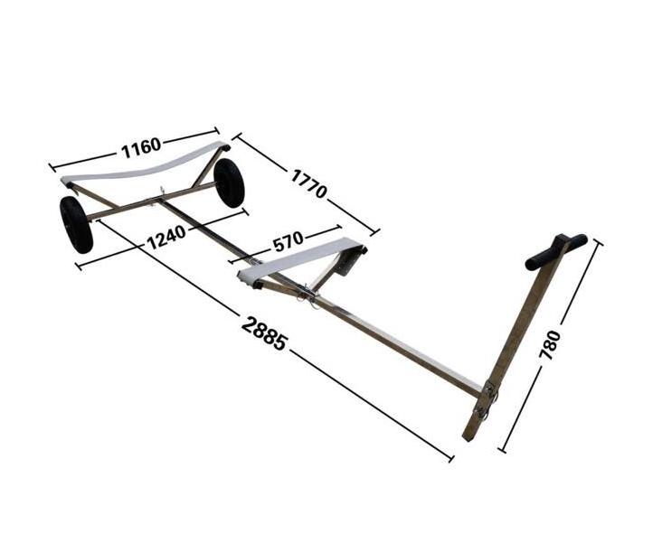 Lightweight Folding Small Hand Pull/Car Pull Inflatable Boat Trailers