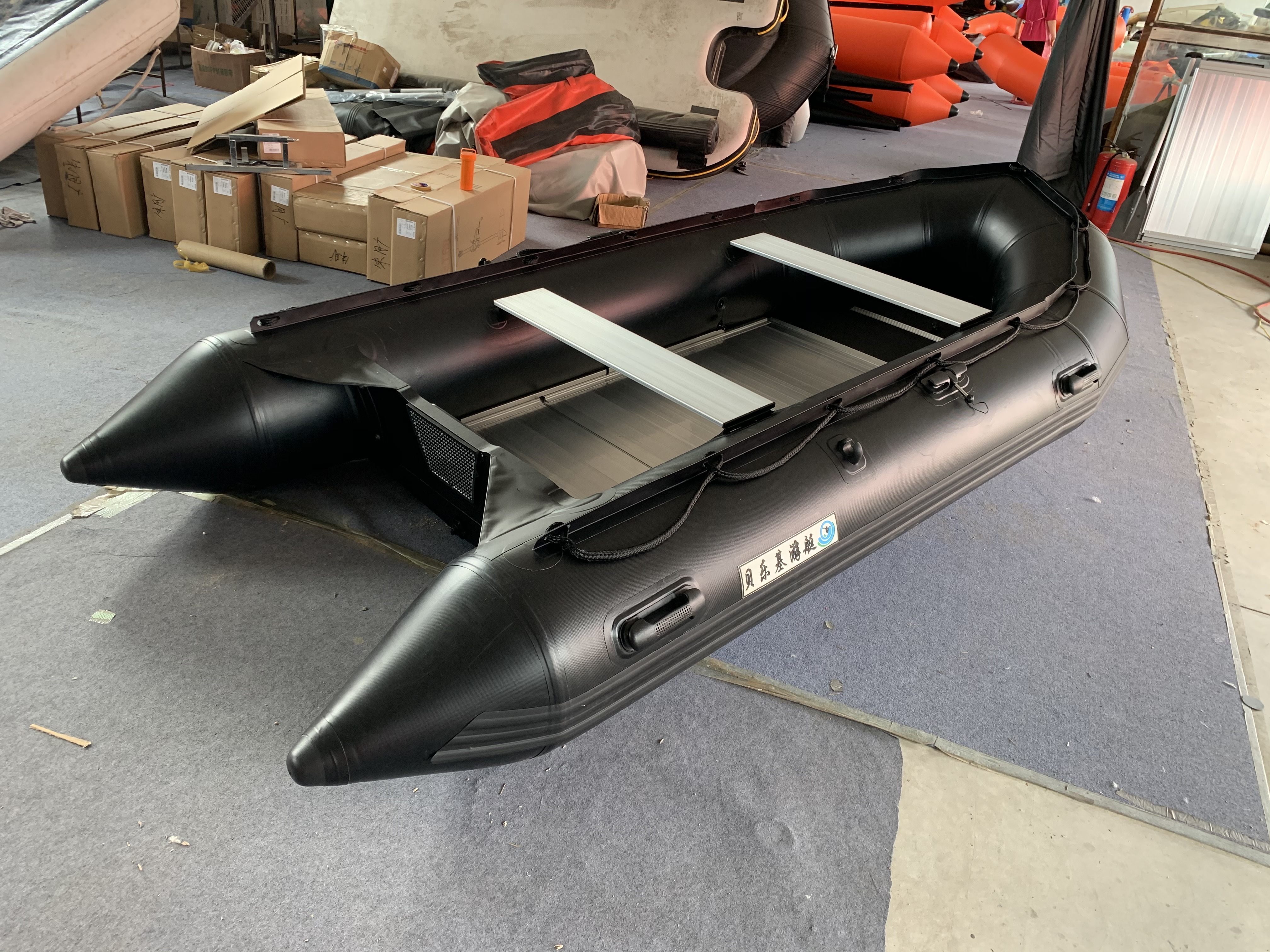 Inflatable aluminum pontoon boat factory price 12ft rowing boat