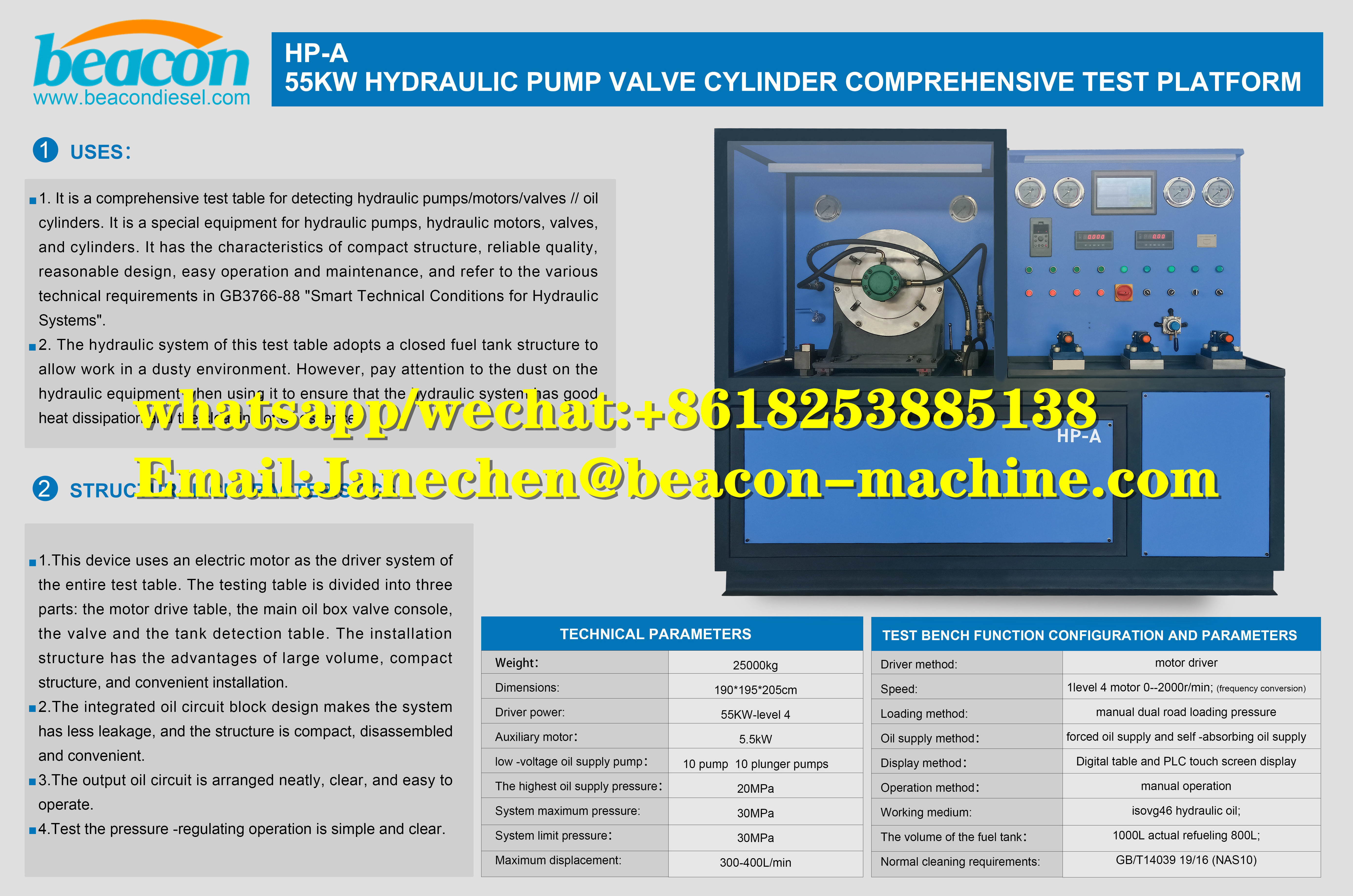 hydraulic cylinder test bench hydraulic test bench for sale hydraulic pump test bench design HP-A