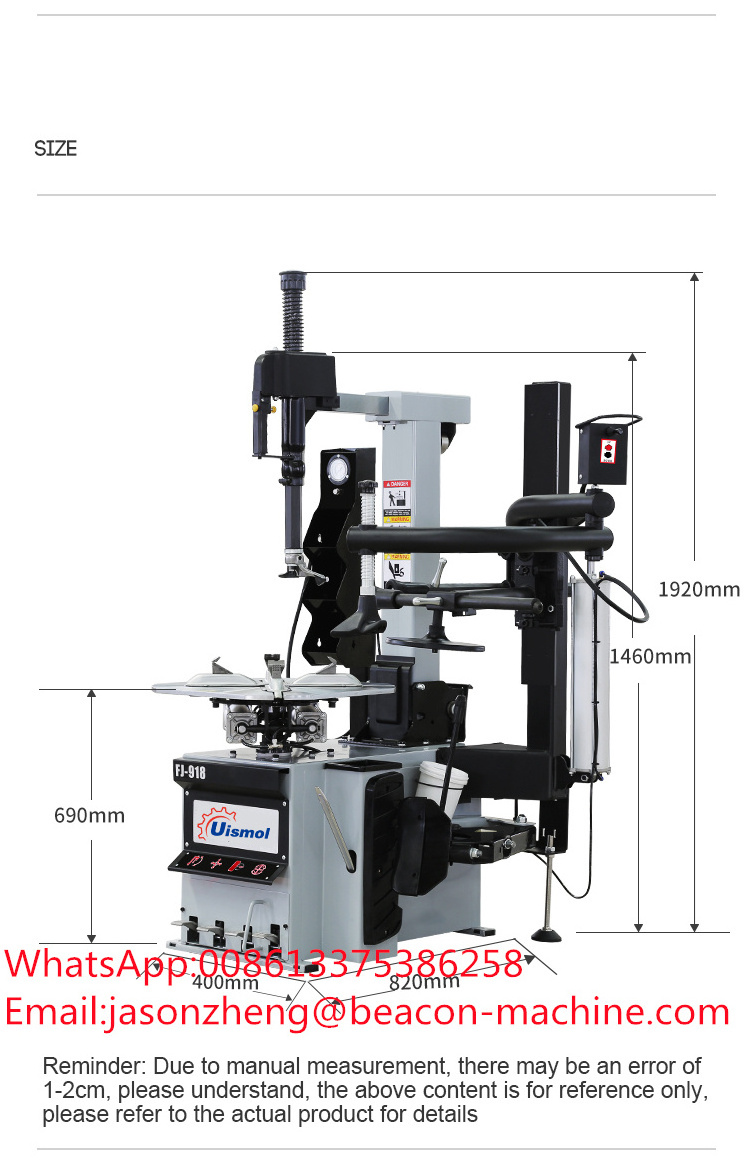 Mobile car tyre changer used in car tire work shop tire changers machine