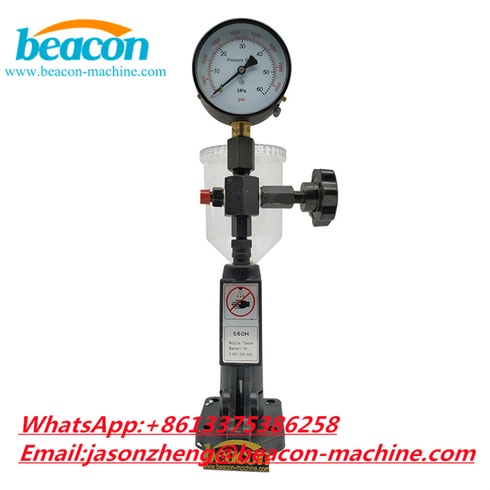 S60h Diesel Fuel Injector Injection Nozzle Tester With With 0-60 Mpa (0-600 Bar) Pressure Gauge In High Quality