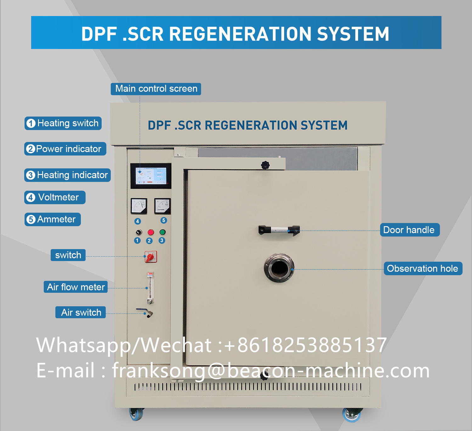 Professional standard intelligent dpf thermal regenerate burner dpf cleaner and regenerator system