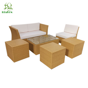 Outdoor couch leisure furniture wicker rattan pe garden sofa and table sets