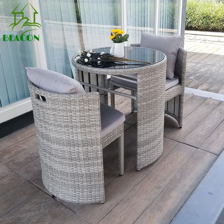 Cheap hotel barrel shape patio rattan furniture outdoor small area grey wicker patio chair furniture