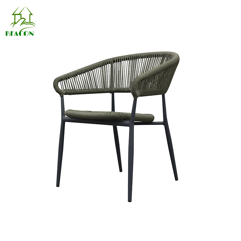 Green string outdoor chairs patio oversized colourful jiangmen rattan chair