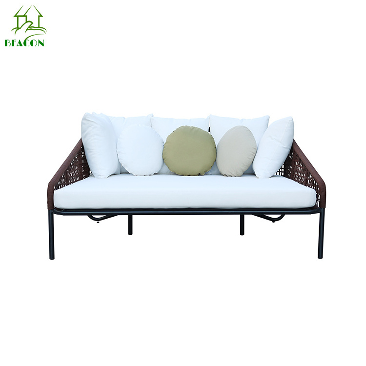 Rope aluminum double sunbed oversized outdoor chaise lounge chair for hotel