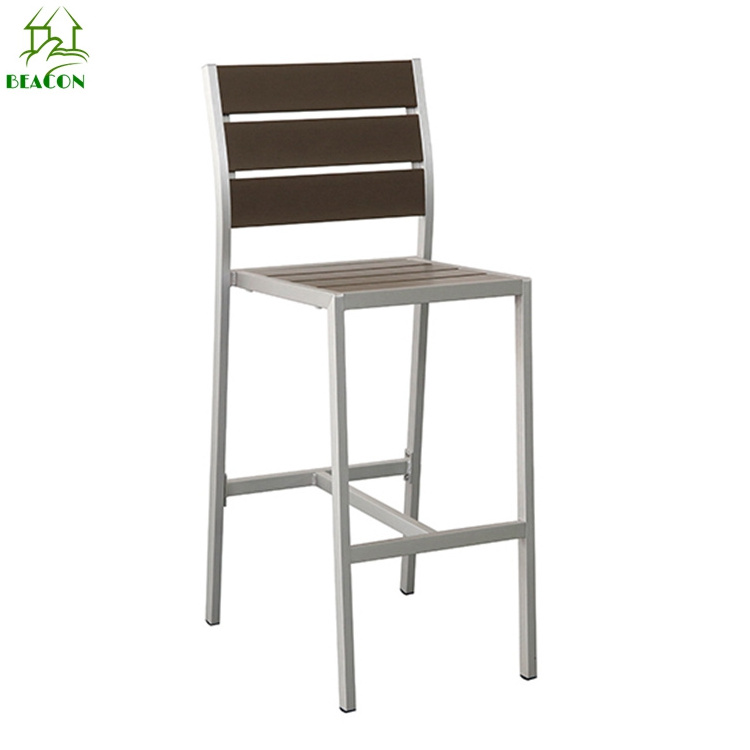 Bar height poly wood outdoor barstool chair home aluminium bar chair for restaurant