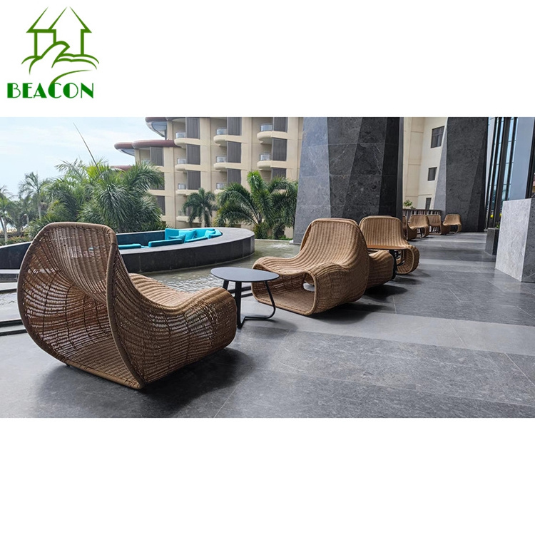 New design alu outdoor leisure way balcony patio rattan wicker sofa for indoor or garden