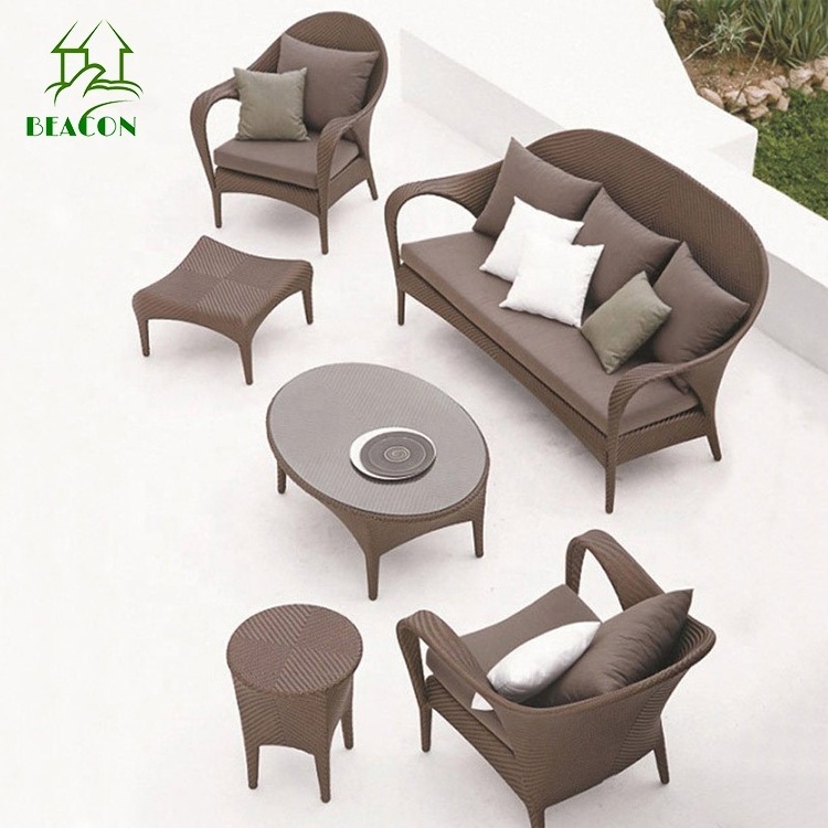 Outdoor Garden Rattan Sofa Set All Weather Patio Wicker Sofa Set Furniture 4 Piece