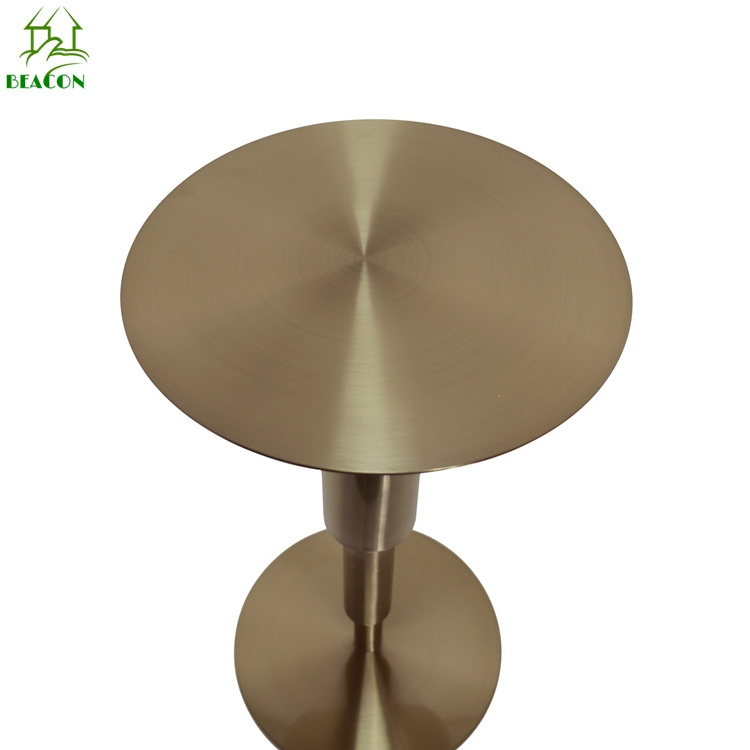 Luxury Design Coffee Side Table Golden Interior Decor Hotel Suite Room Furniture Small Stainless Steel Round Top Side Table