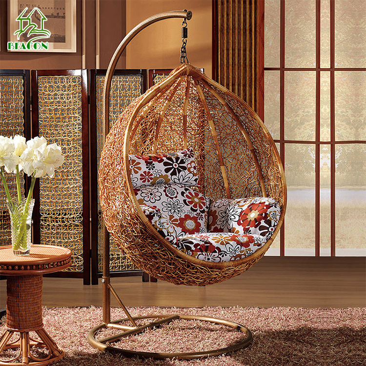 Beach swings single seat rattan hanging egg chair indoor and outdoor swing basket balcony hammocs swing chair for garden