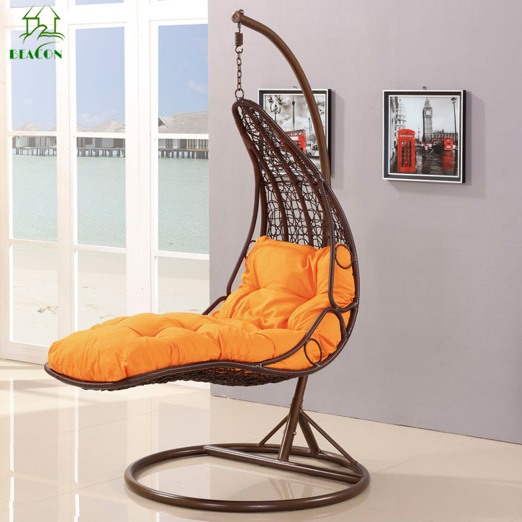 Handmade macrame hanging chair swing chair out door rattan leisure hanging pod chair