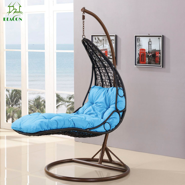 Handmade macrame hanging chair swing chair out door rattan leisure hanging pod chair