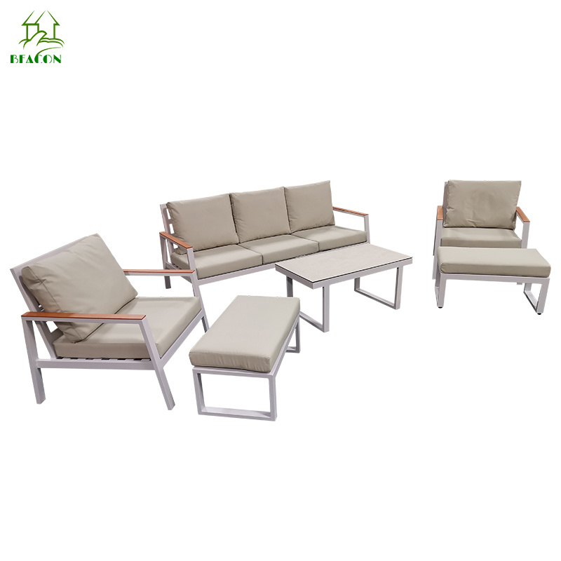 Popular aluminum tuinset furniture garden sets deep seated outdoor sofa seating set for patio and garden