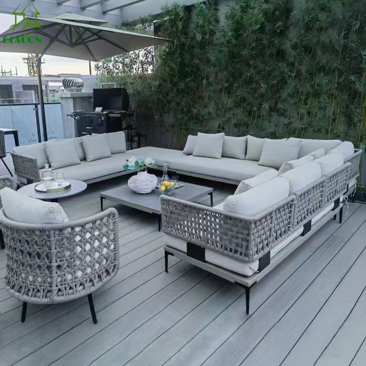 Modern gray outdoor fabric nordic style luxury sectional modular corner sofa couch for sale