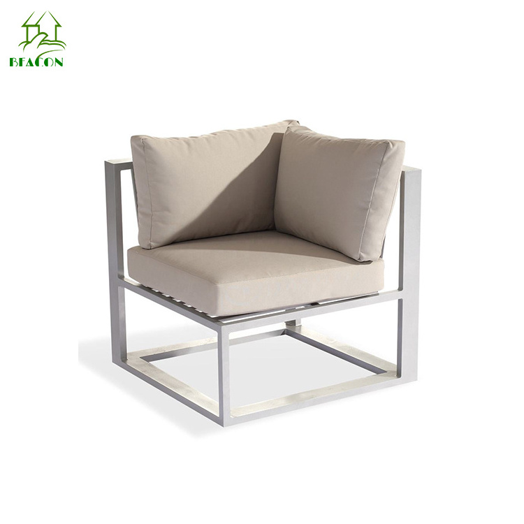 Wholesale discount 6 pieces sectional sofa sets modern L shape outdoor sectional aluminum sofa pieces