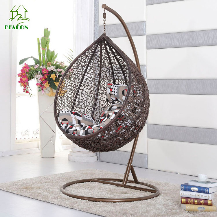 Ratan swing egg chair inside two seater hanging egg swing chair with stand for 2 people