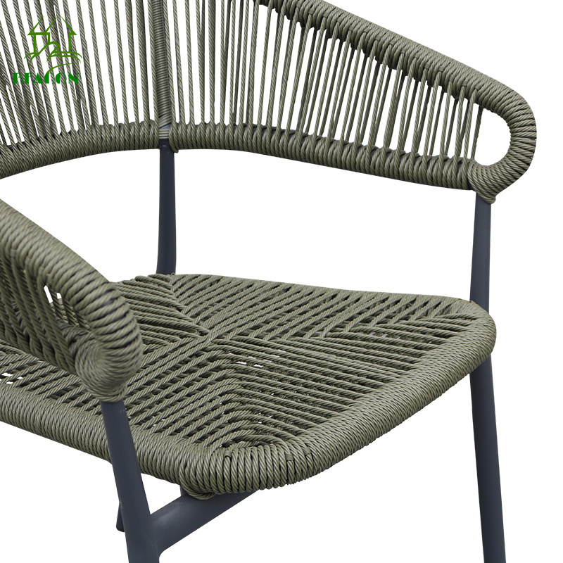 Green string outdoor chairs patio oversized colourful jiangmen rattan chair