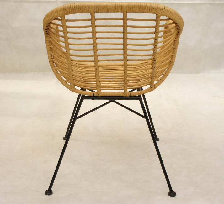 Cheap high quality outdoor cafe chair furniture stackable pe rattan garden patio wire chair