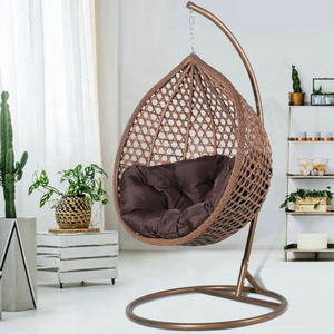 Modern outdoor furniture garden egg hanging swing chair with stand