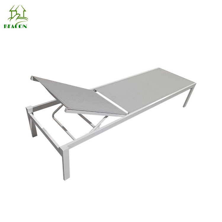 Garden lounger chair aluminum white sun lounger wholesaler outdoor patio chase lounger