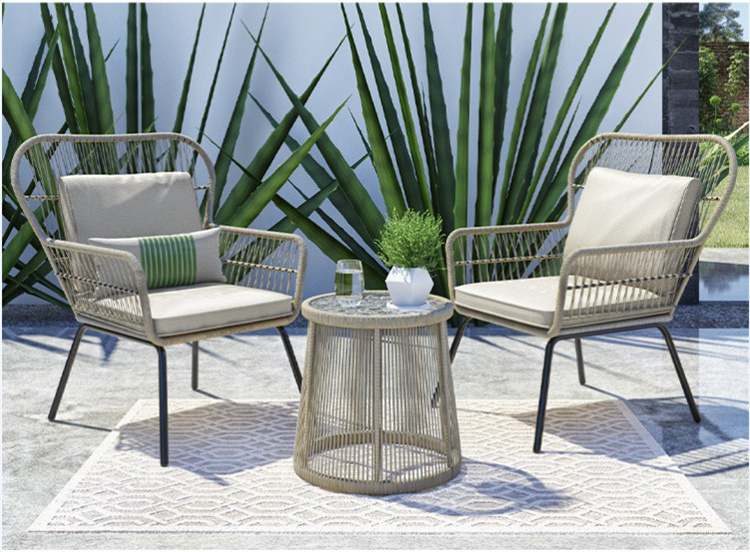 Outdoor Steel Rattan Garden Chair Patio Furniture Dining Chair Steel Garden Armrest Chair