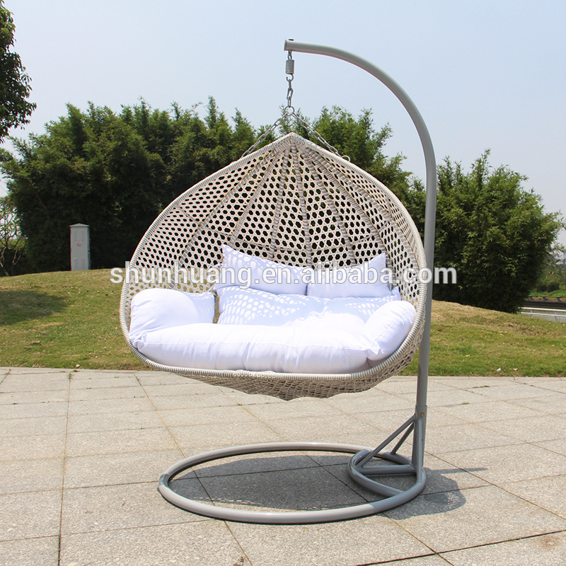 Garden swing chair outdoor rattan 2 seat heavy duty chair two people largedouble patio swing hanging chair for 2