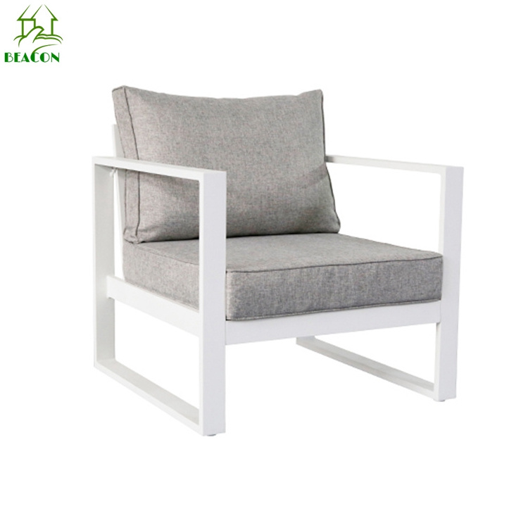 White patio balcony sofa furniture wholesale white metal outdoor garden couch set furniture