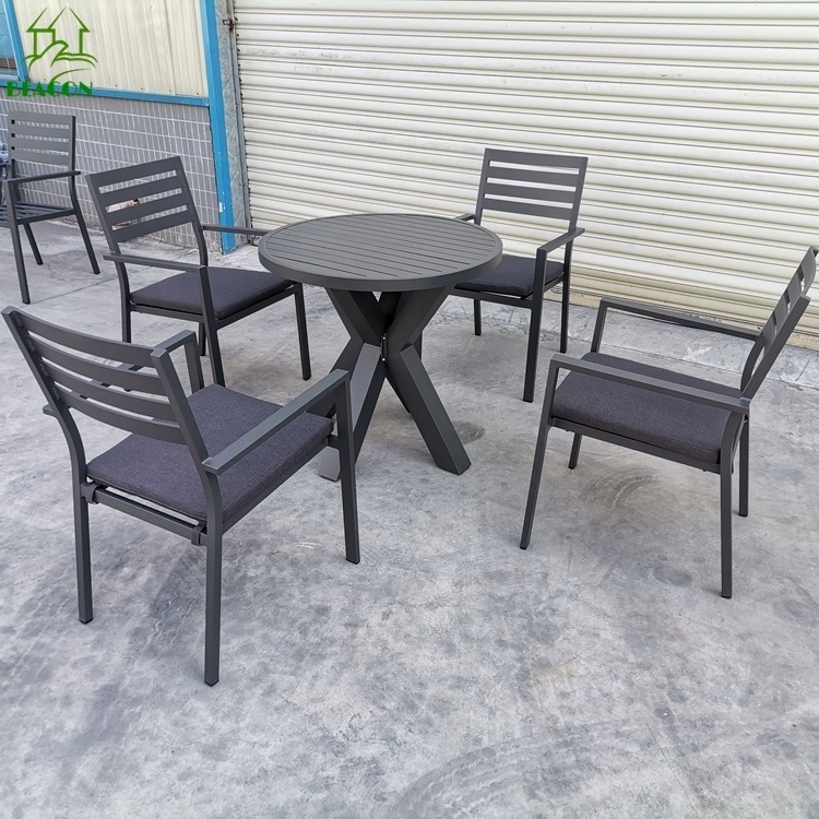 3pc patio set hot sale metal garden round coffee shopping  table chair outdoor furniture for balcony