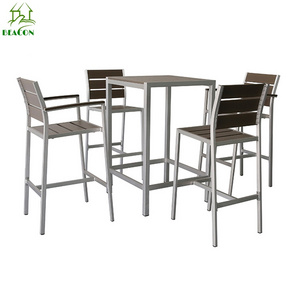 Patio bar set 4 chair outdoor barstool height bistro table bar and lounge furniture