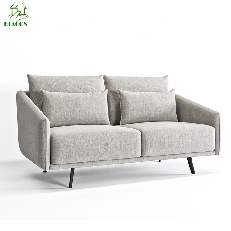 Luxury Fabric Furniture Sofa Set For Living Room Most Comfortable Couch Washed Grey Cotton Living Room