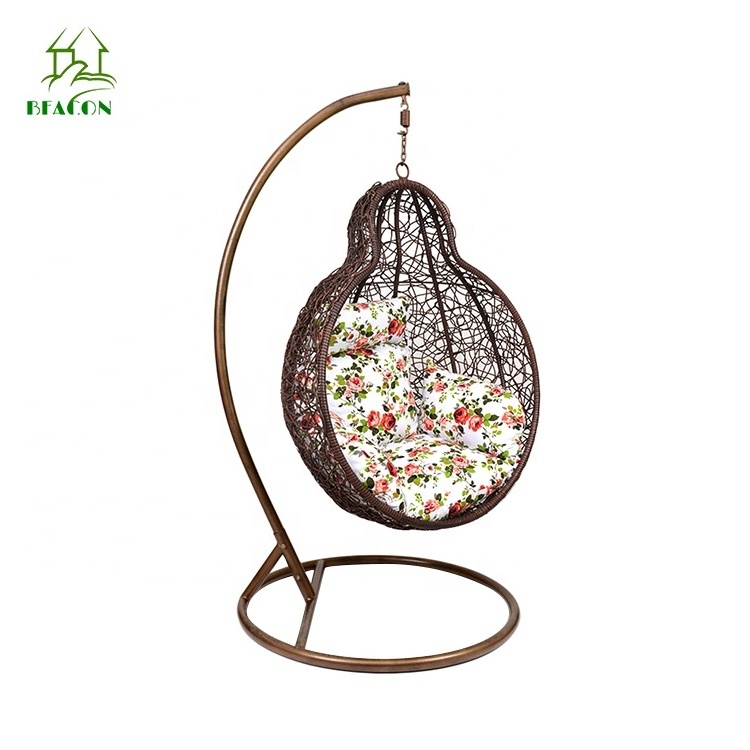 Water drop shaped wicker hanging egg swing chair out door indoor in modern style for balcony bedroom