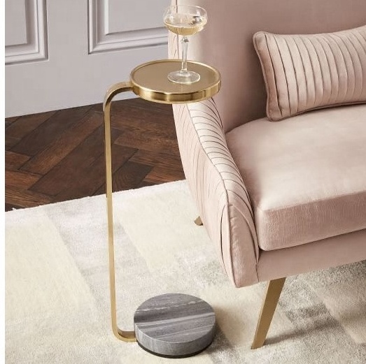 Tiny coffee table marble top tea table living room furniture simple nordic sofa side small wooden pedestal end table for tea