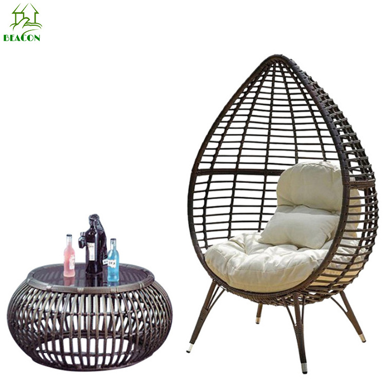 All weather hotel outdoor patio daybed furniture rattan canopy recliner sun bed set