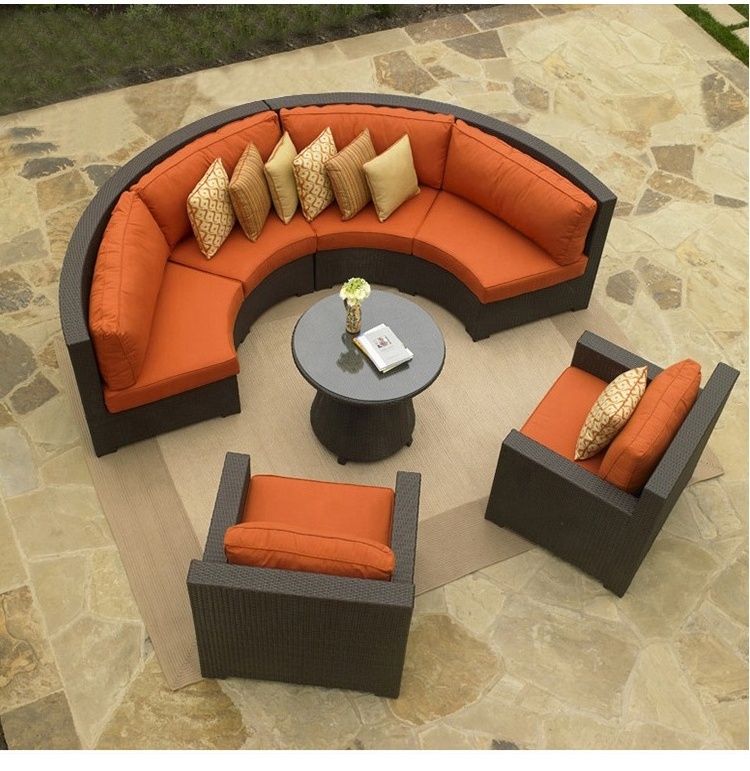 Hotel Courtyard outside waterproof patio lounge furniture outdoor garden sectional sofa set